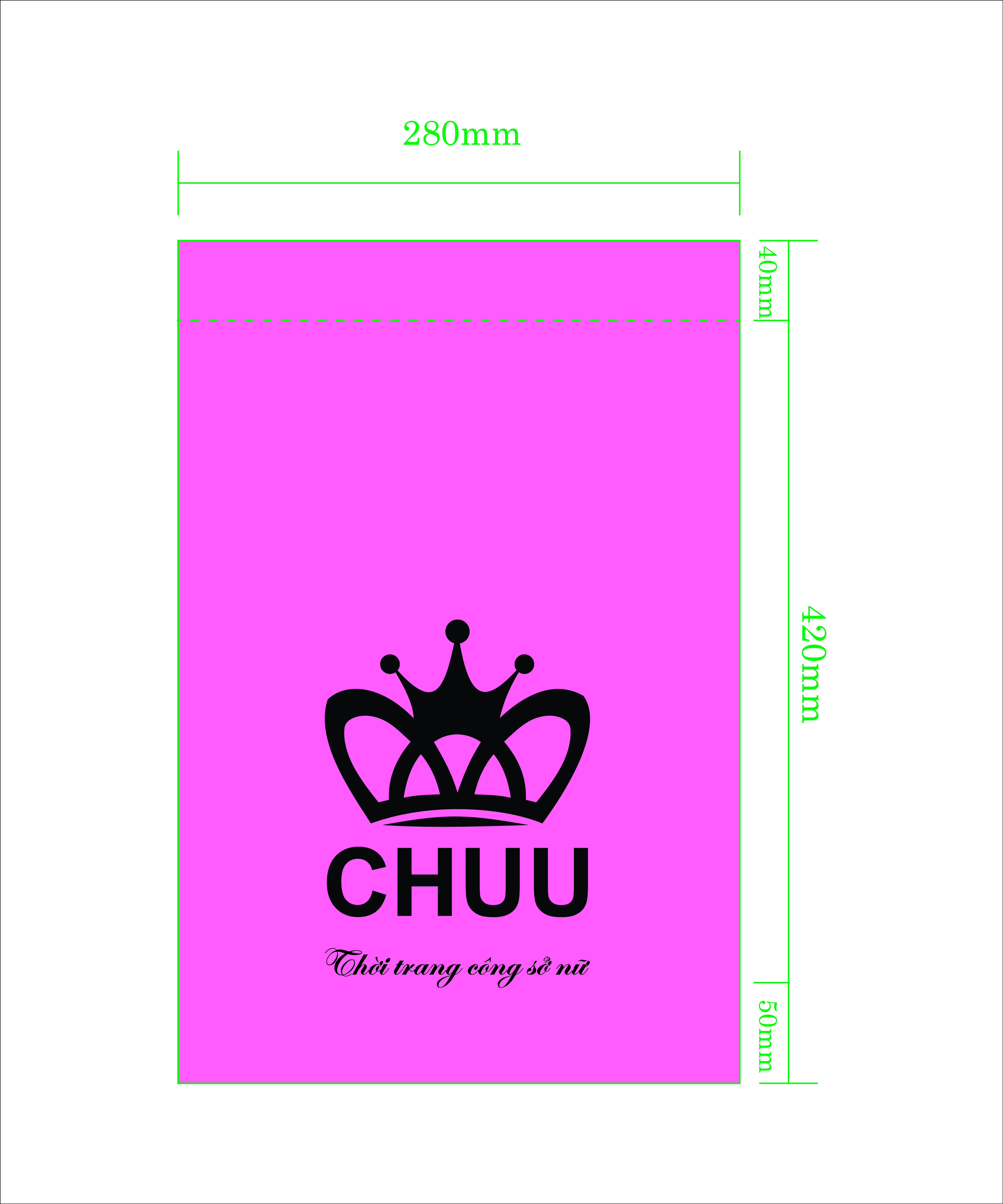 túi gói hàng in logo thương hiệu của CHUU